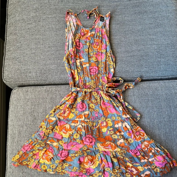 SHEIN Dresses & Skirts - SHEIN Floral Women’s Sundress Dress Colorful With Tie Around Waist M Retro